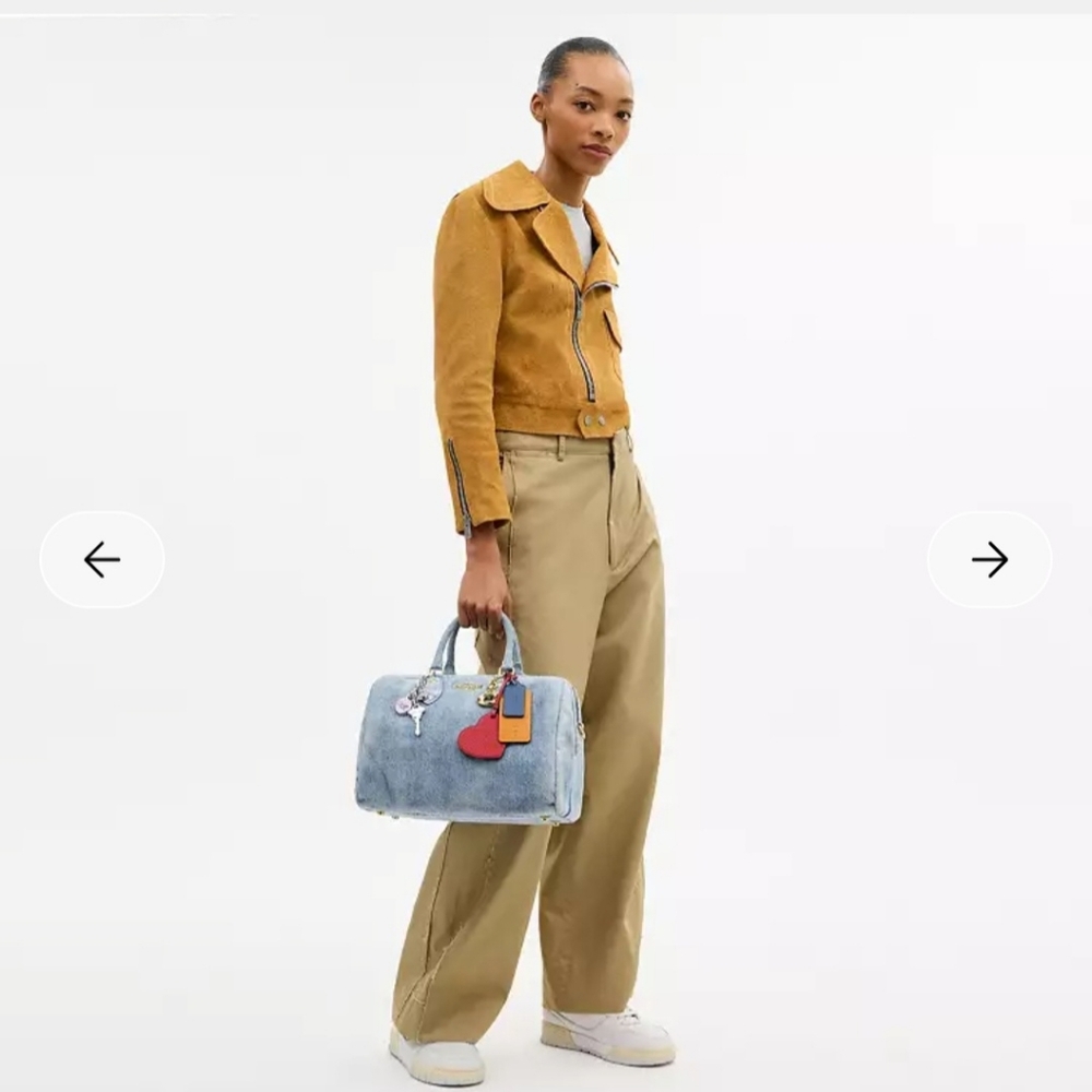 NWT- Coach Large Rowan In Loved Denim w/ OUT Charms- Price is FIRM. - Picture 7 of 8